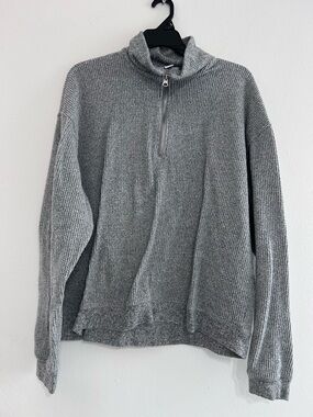 Bundle: Cozy Women's Gray Half-Zip Sweater & Pant Set